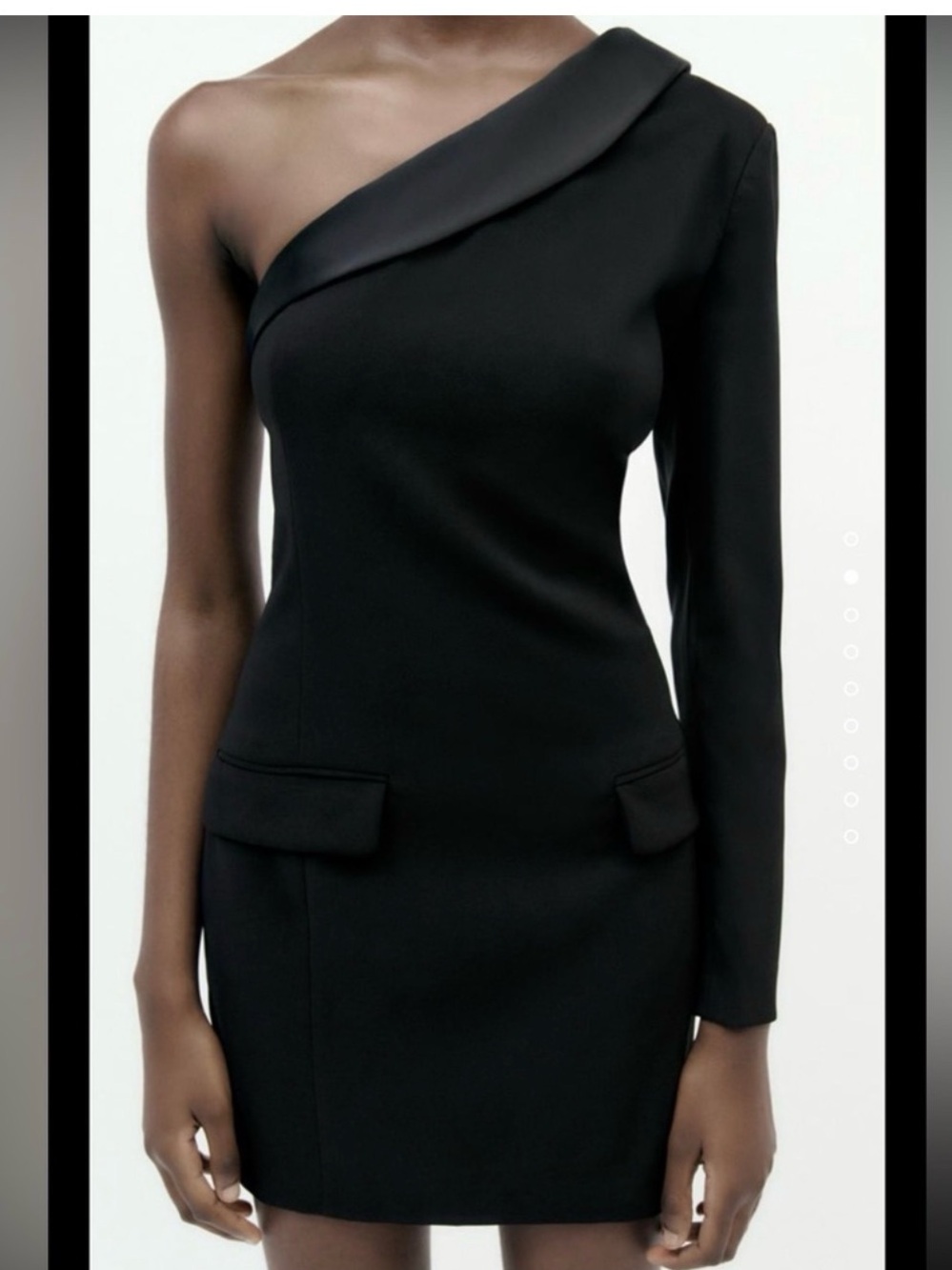 Zara Asymmetrical One-Shoulder Black Mini Dress